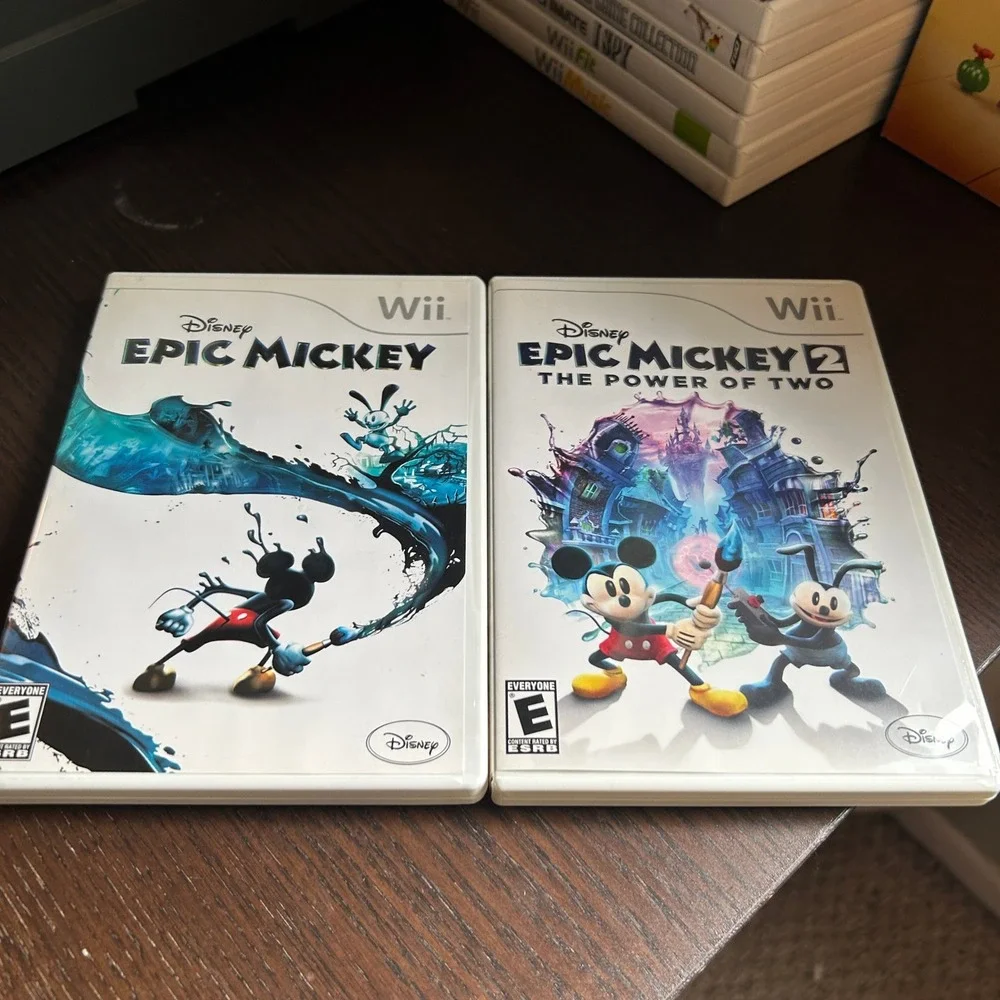 Disney Epic Mickey 1 & 2 Nintendo Wii Game Bundle Complete CIB Mickey Mouse